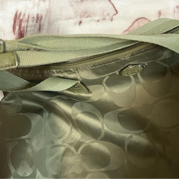 Coach Olive Green Signature Canvas Tote Set - Picture 5 of 9